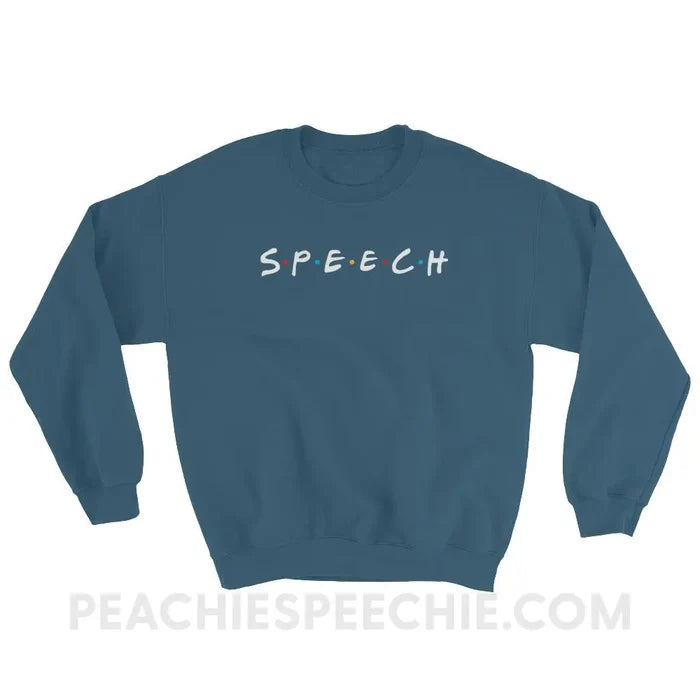 Friends Speech Classic Sweatshirt - Indigo Blue / S - Hoodies & Sweatshirts peachiespeechie.com