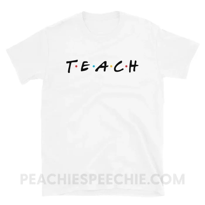 Friends Teach Classic Tee - White / S - T-Shirts & Tops peachiespeechie.com