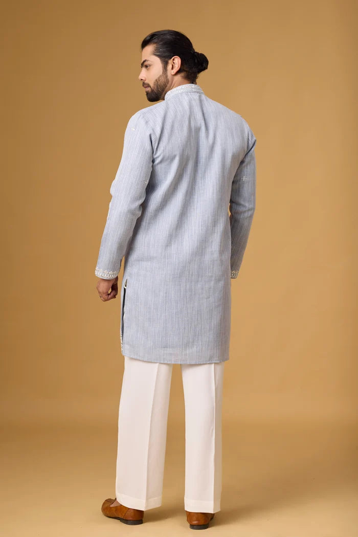 Regal Panel Kurta Pajama Set for Men – Front View | Mahavir NX
