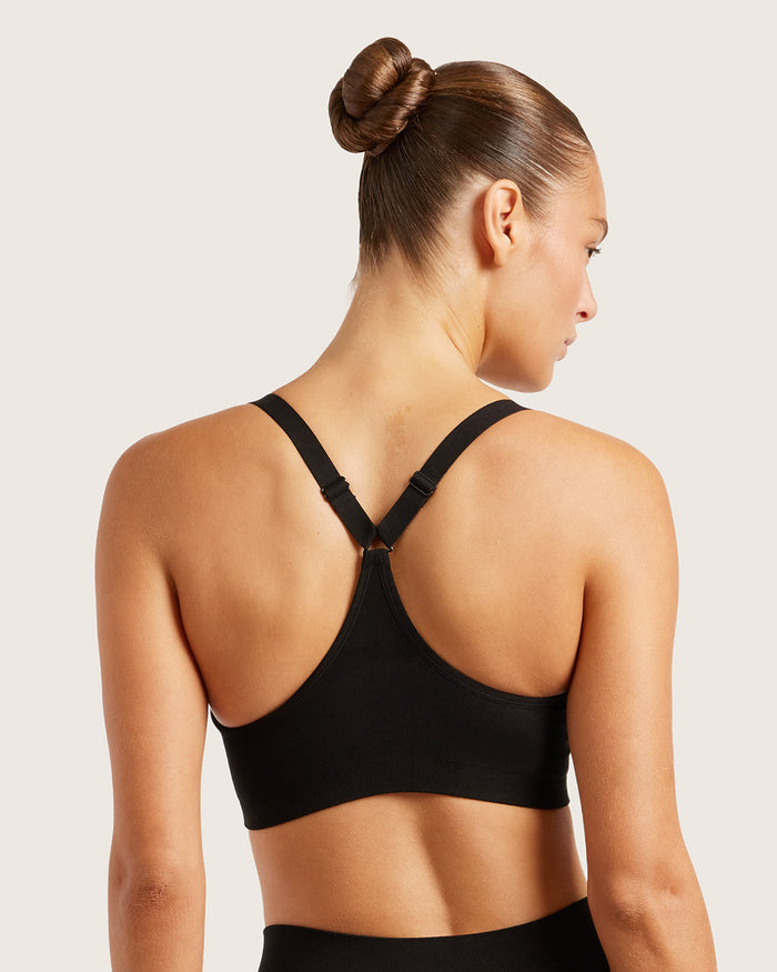 Full Bust Wireless Racerback Bra - Black
