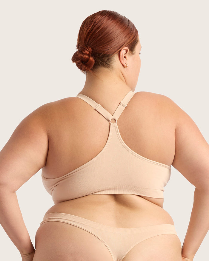 Full Bust Wireless Racerback Bra - Shell