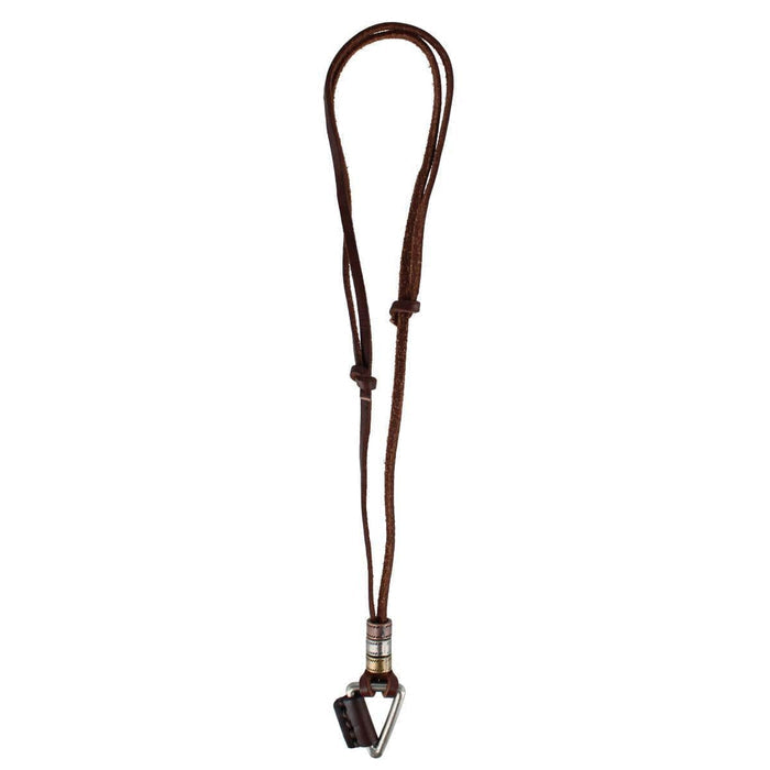 Gable Triangle and Beaded Leather Adustable Necklace
