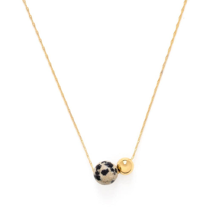 Gemstone Orbit Necklace - Moonstone