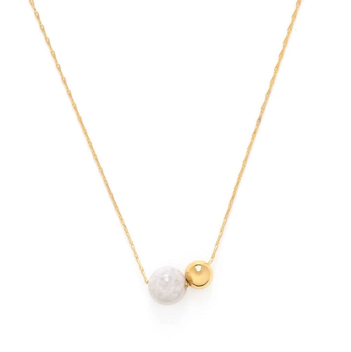 Gemstone Orbit Necklace - Moonstone