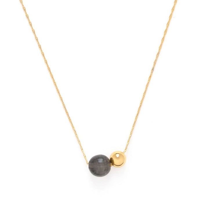 Gemstone Orbit Necklace - Moonstone