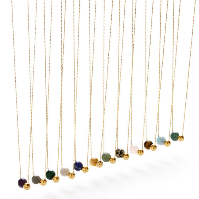 Gemstone Orbit Necklace - Moonstone