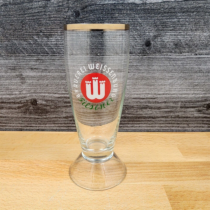 German Classic Beer Pilsner Stemmed Glasses With Gold Rims Set Of 6
