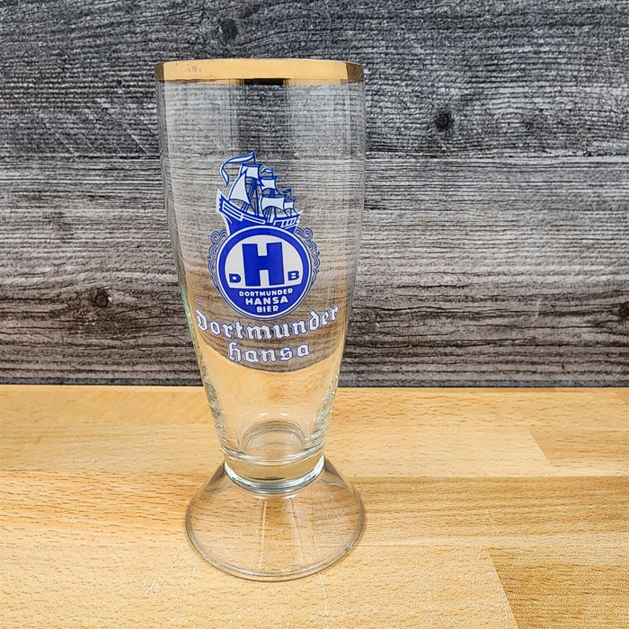 German Classic Beer Pilsner Stemmed Glasses With Gold Rims Set Of 6