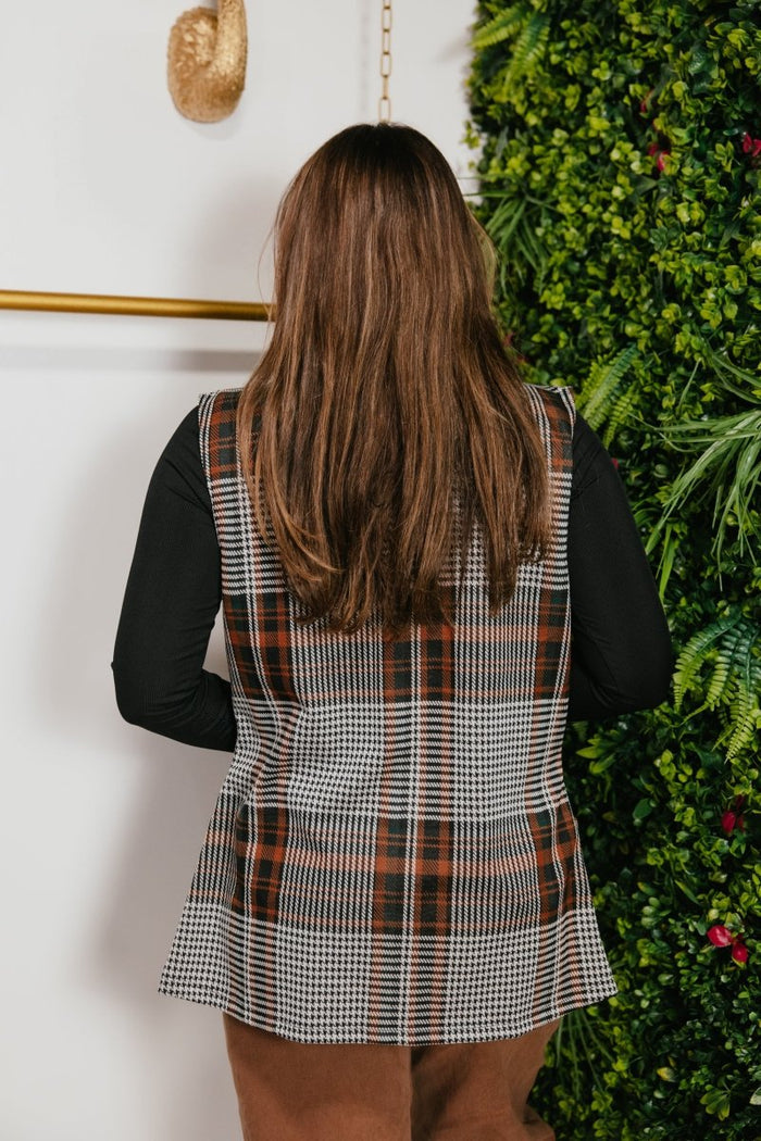 Get The Job Done Vest In Plaid - Reg & Curvy - Macoma Boutique240 Jackets/Blazers