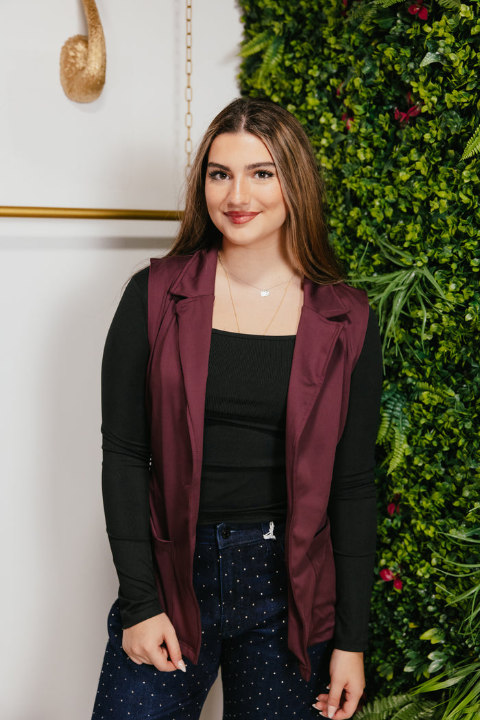 Get The Job Done Vest In Plum - Reg & Curvy