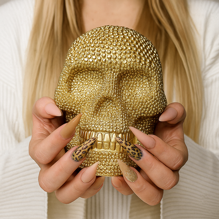Gia Roma - Halloween Home Decor, Handmade Skeleton Head Statue Tabletop