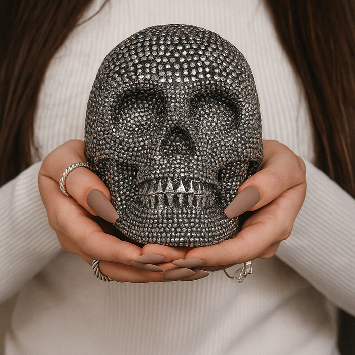 Gia Roma - Halloween Home Decor, Handmade Skeleton Head Statue Tabletop
