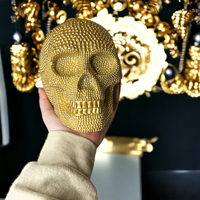 Gia Roma - Halloween Home Decor, Handmade Skeleton Head Statue Tabletop