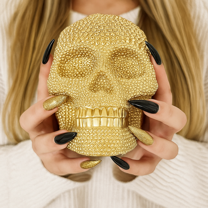 Gia Roma - Halloween Home Decor, Handmade Skeleton Head Statue Tabletop