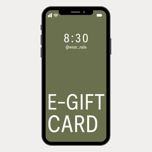 Phone screen showing a Nala e-gift card