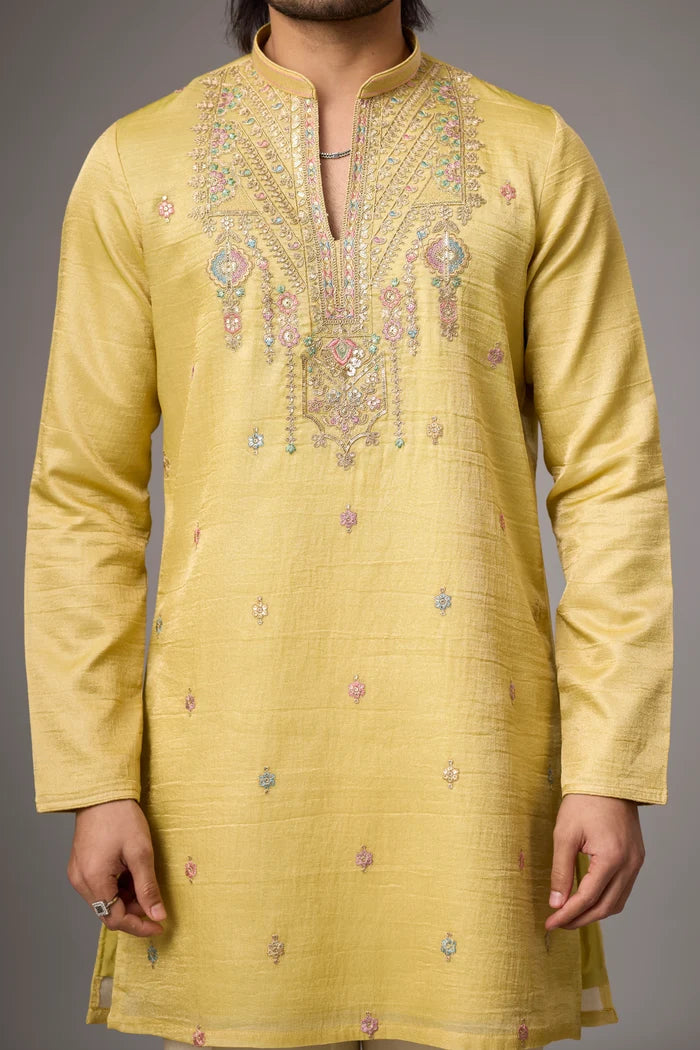 Affordable Heritage Embroidered Ethnic Kurta – Side View | Mahavir NX