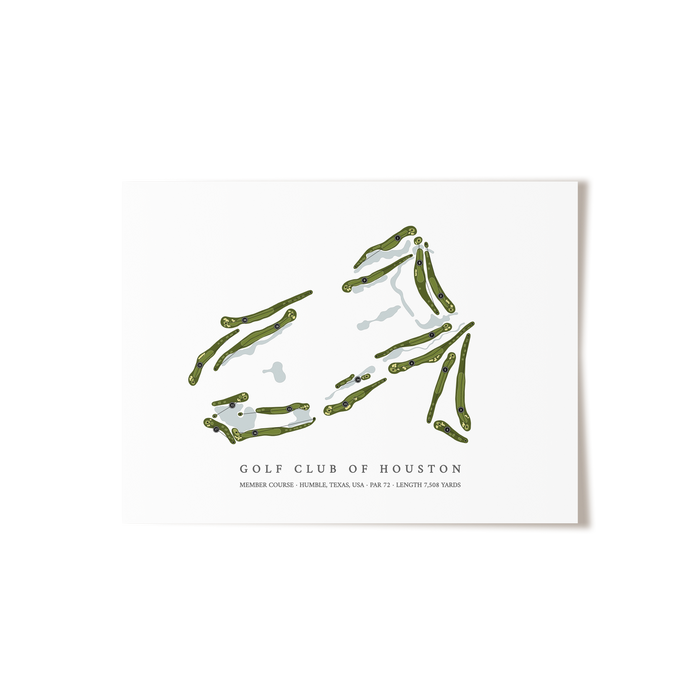 Golf Club of Houston - Member Course | Golf Course Map | Unframed