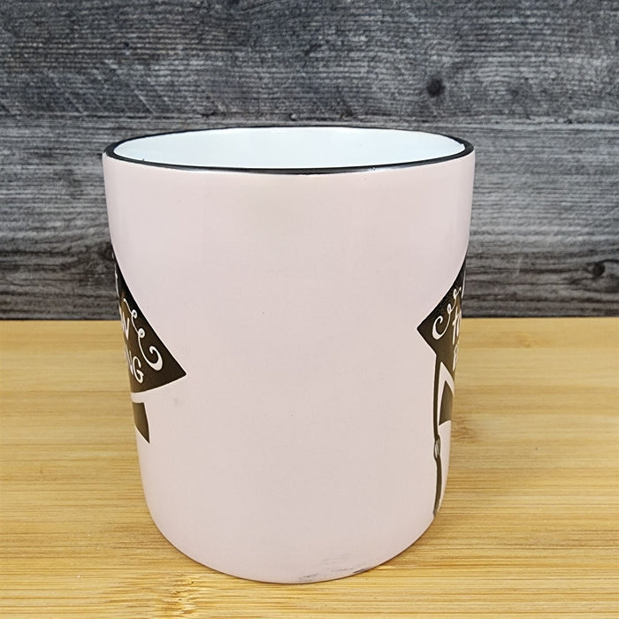Graduation Coffee Mug Embossed Ceramic Tea Cup Blue Sky Spectrum 16oz Pink