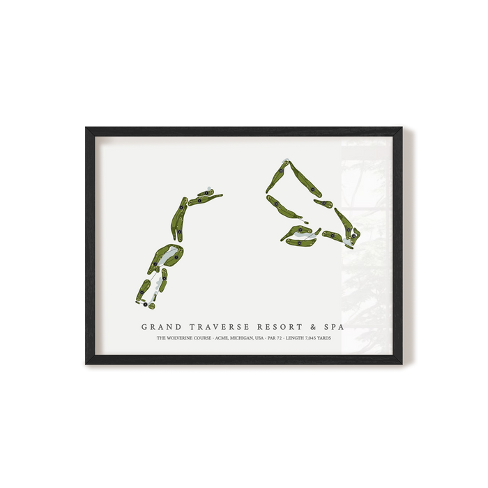 Grand Traverse Resort & Spa - The Wolverine Course | Golf Course Map | Black Frame