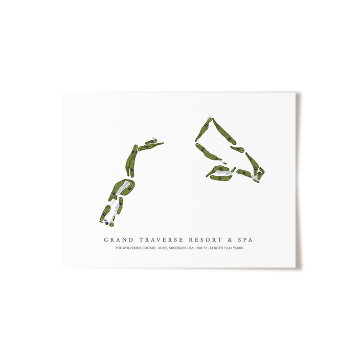 Grand Traverse Resort & Spa - The Wolverine Course | Golf Course Map | Unframed