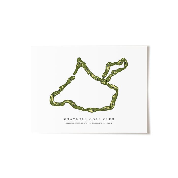 GrayBull Golf Club | Golf Course Map | Unframed