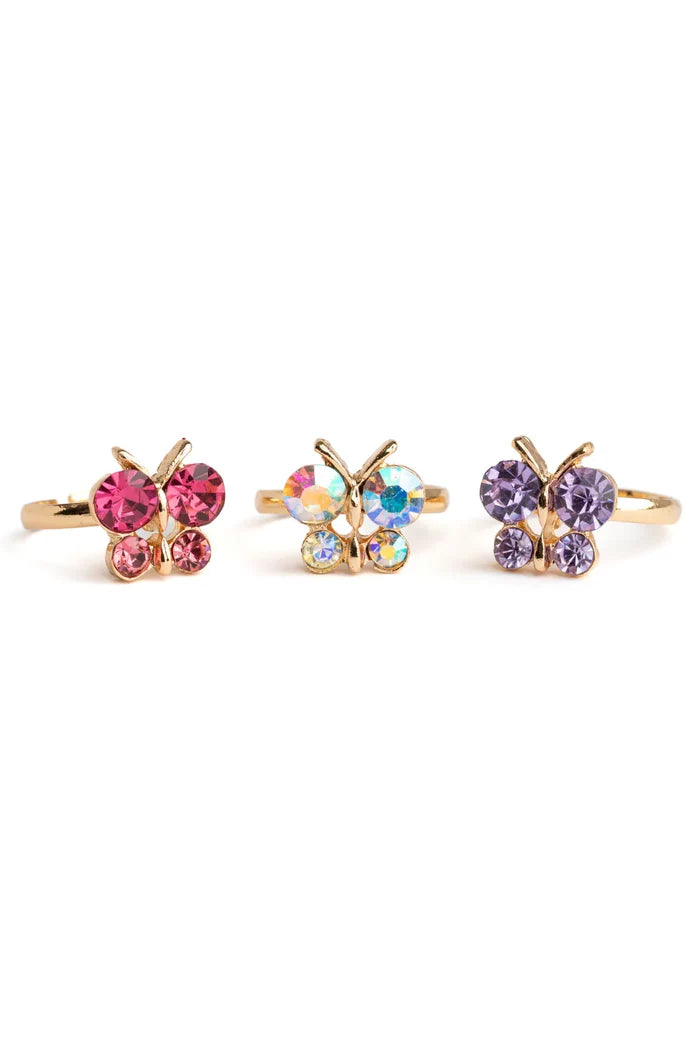 Great Pretenders Boutique Butterfly Gem Rings Set