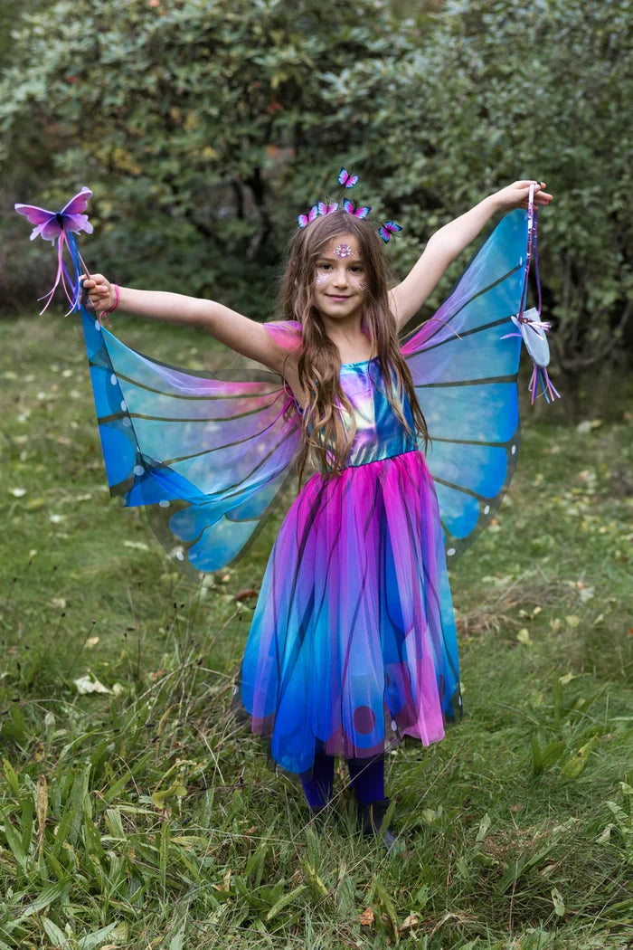 Great Pretenders Butterfly Twirl Dress with Wings & Headband - Blue