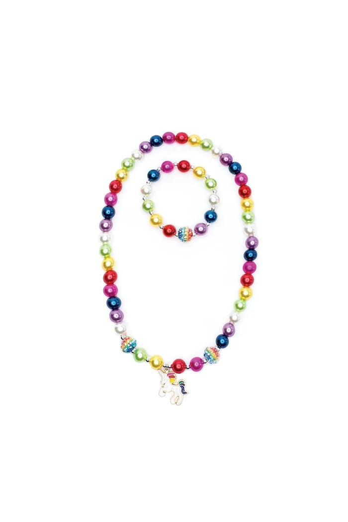 Great Pretenders Gumball Rainbow Necklace & Bracelet Set