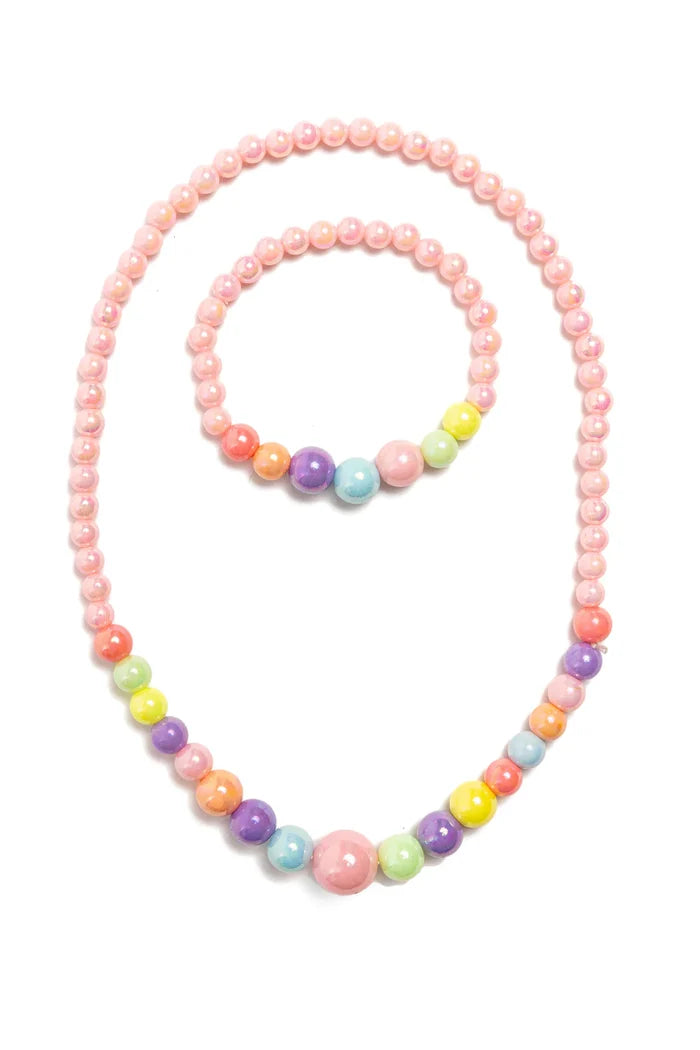 Great Pretenders Pearly Pastel Necklace + Bracelet Set
