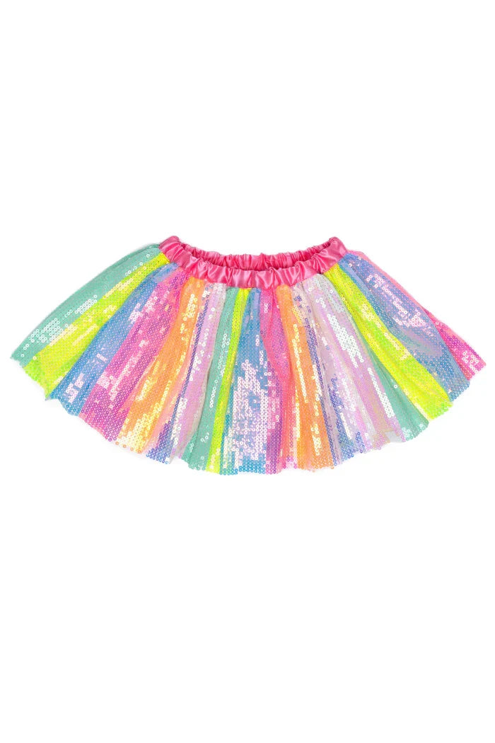 Great Pretenders Sequin Skirt - Stripey Rainbow