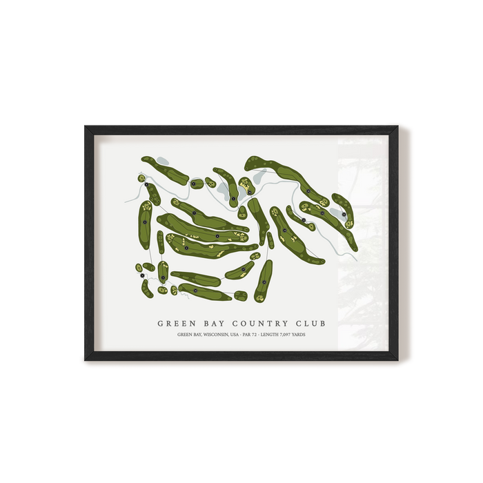 Green Bay Country Club | Golf Course Map | Black Frame