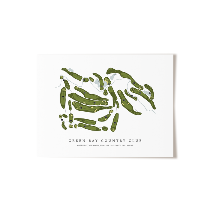 Green Bay Country Club | Golf Course Map | Unframed