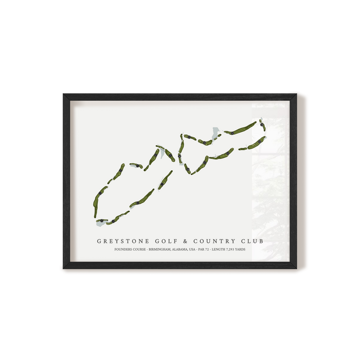 Greystone Golf & Country Club - Founders Course | Golf Course Map | Black Frame
