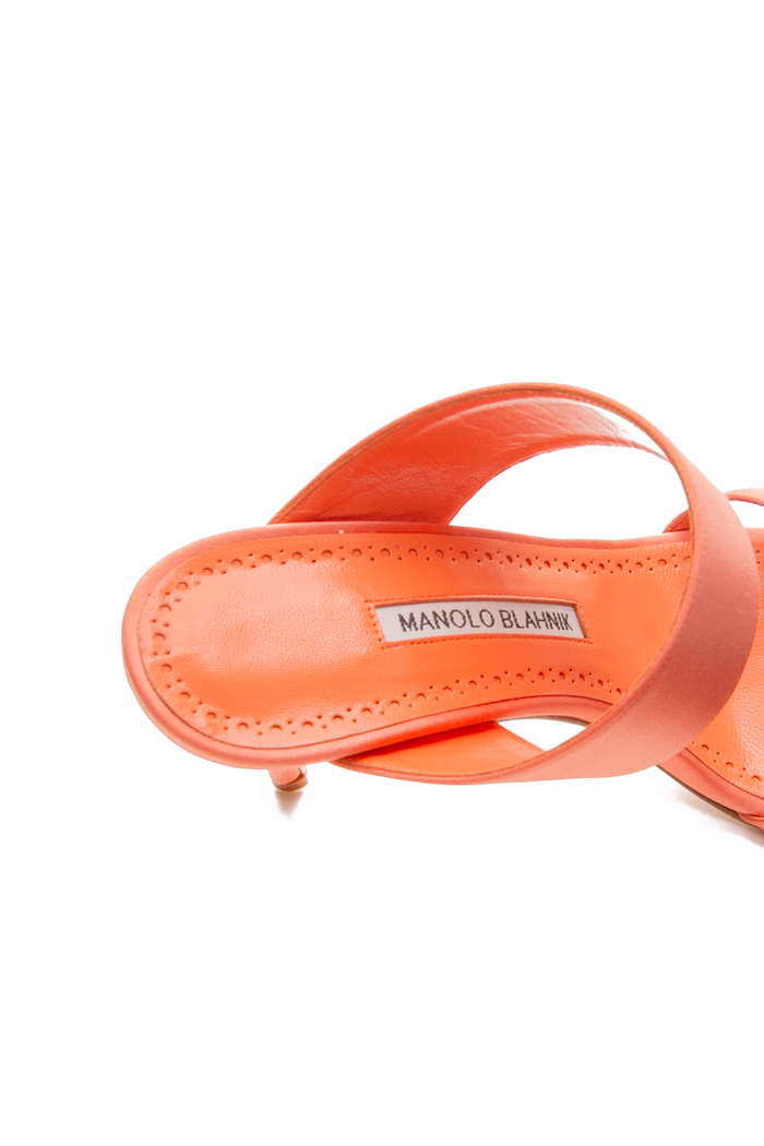 Manolo Blahnik - Coral Satin Gueypia 90 Heels (38)