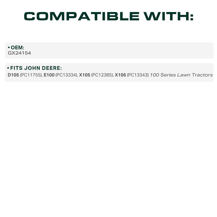 GX24154 Mower Drive Belt Replacement for John Deere D105, E100 & More | Aramid Cord