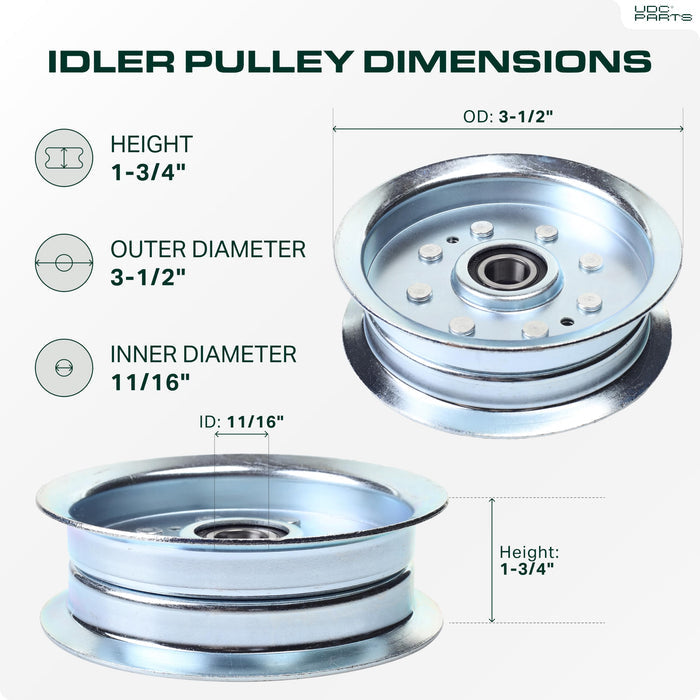 GY20629 Idler Pulley / 42 48 inch deck / Replacement for John Deere GY20110 GY20639 Sabre 14542GS 1642HS 1742HS