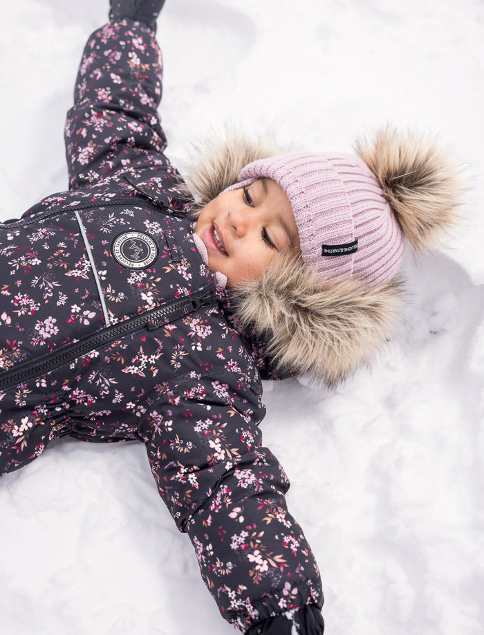 Habit de neige 1 pièce fleuri pour bébé fille
