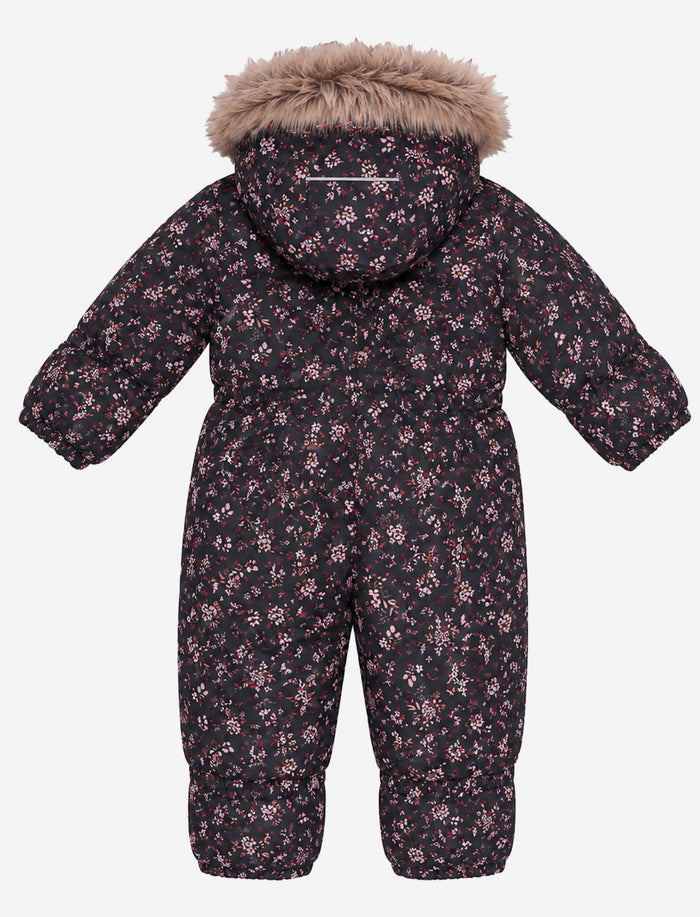 Habit de neige 1 pièce fleuri pour bébé fille