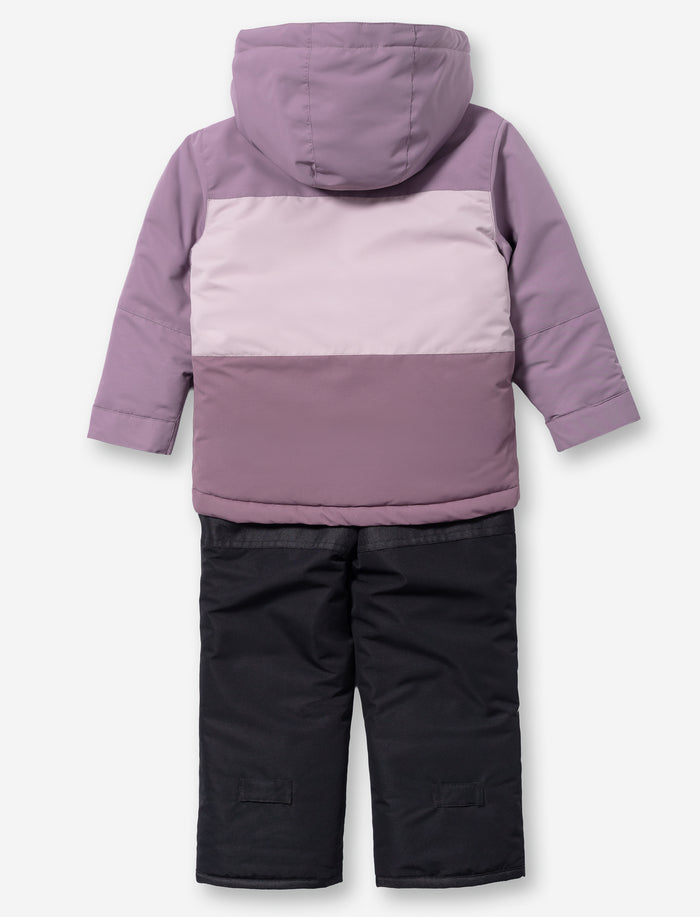 Habit de neige 2 pièces à blocs de couleurs pour petite fille