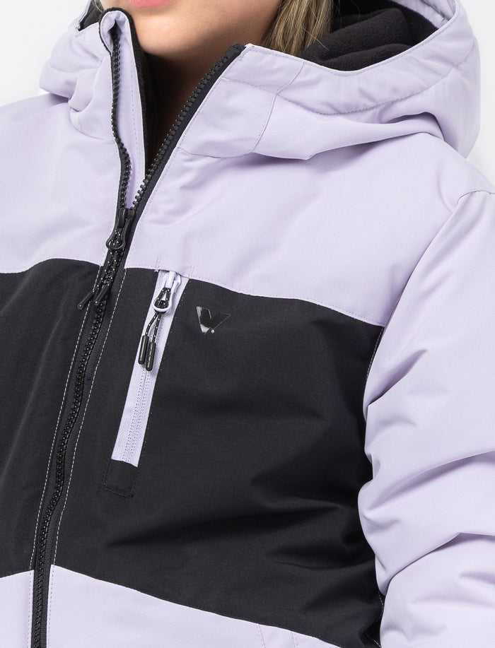 Habit de neige 2 pièces fleuri à blocs de couleurs pour ado fille