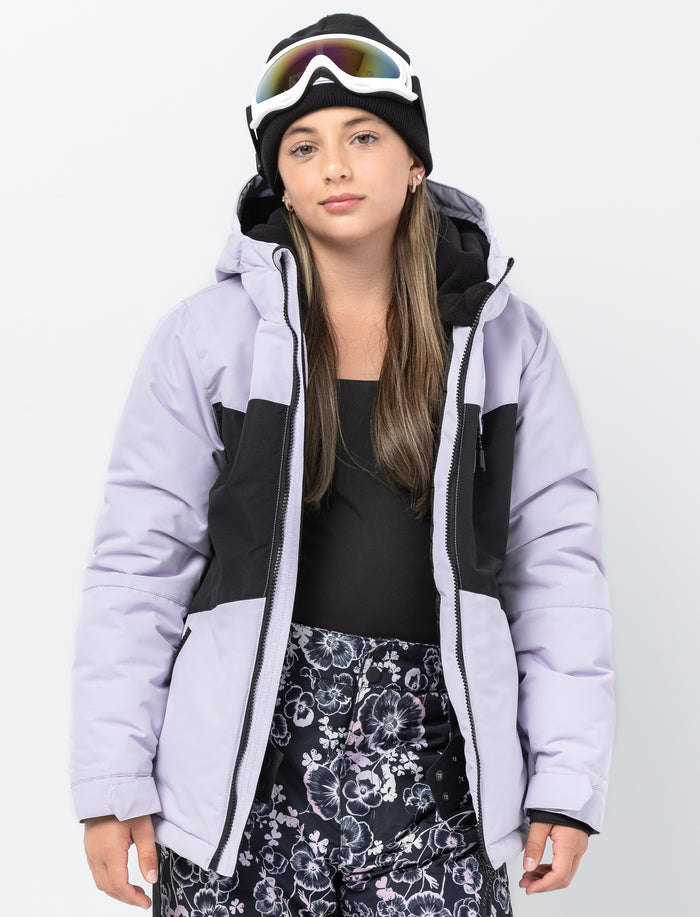 Habit de neige 2 pièces fleuri à blocs de couleurs pour ado fille