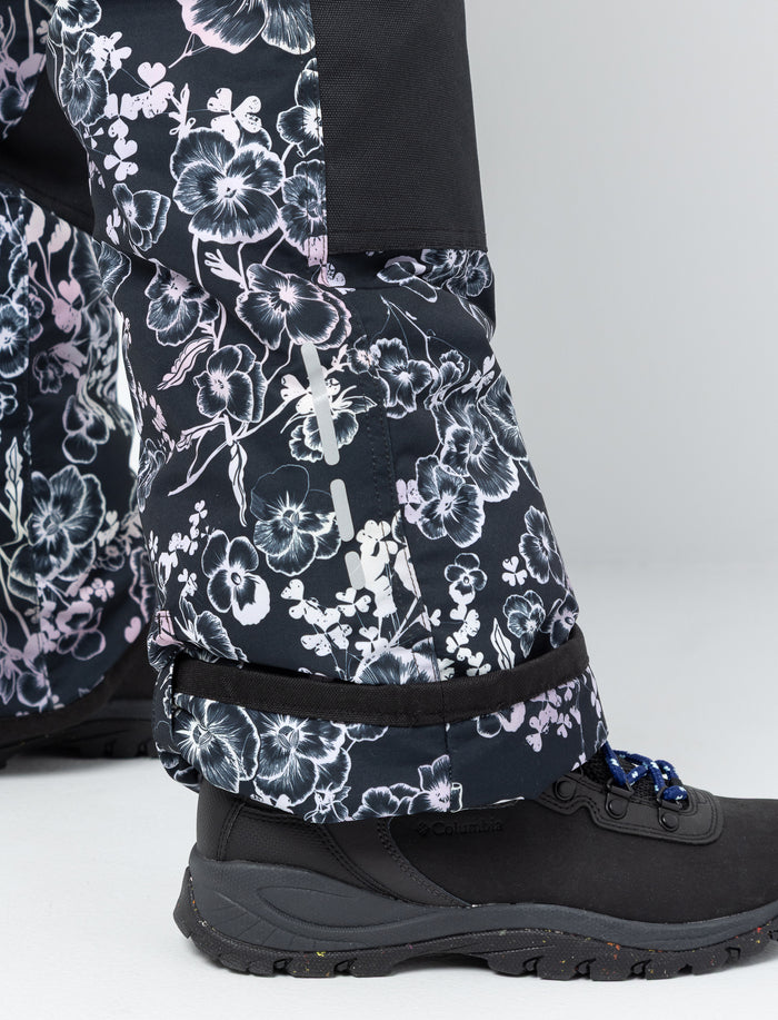 Habit de neige 2 pièces fleuri à blocs de couleurs pour ado fille