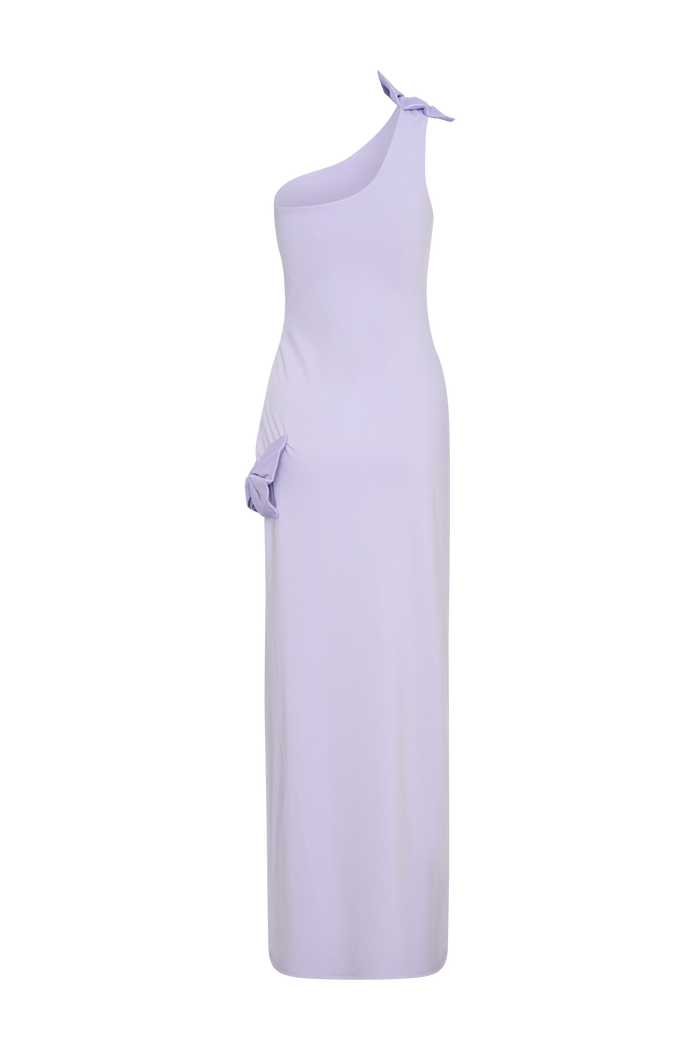 Hallie One Shoulder Bow Maxi Dress - Lilac