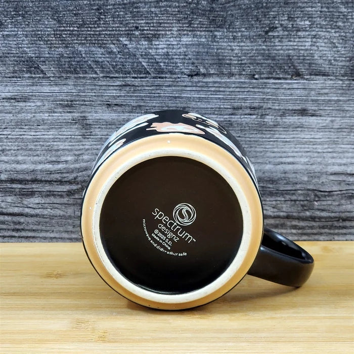 Halloween Whimsical Skulls Black Mug Ceramic Coffee Tea Cup by Blue Sky 18oz