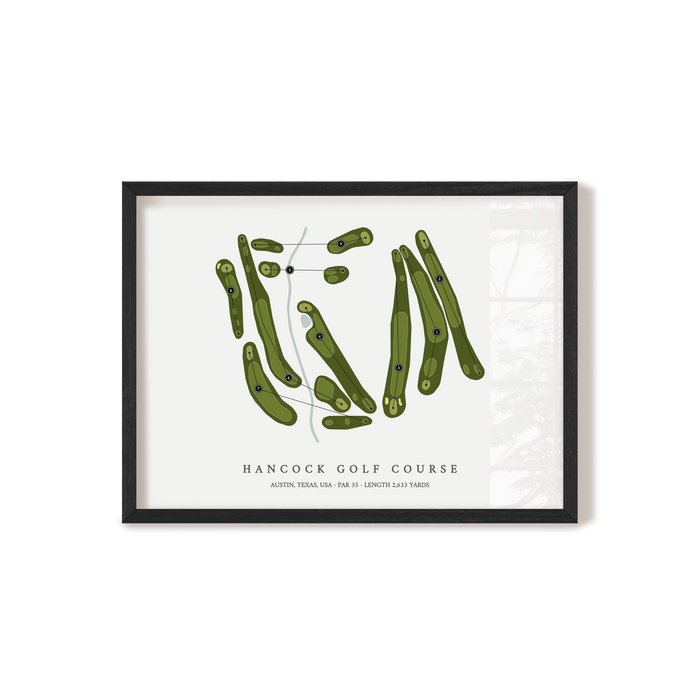 Hancock Golf Course | Golf Course Map | Black Frame