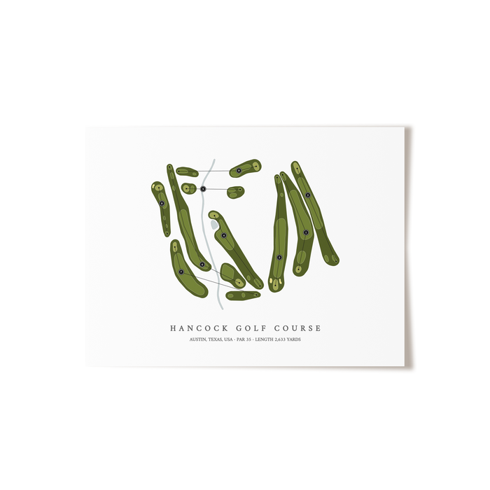 Hancock Golf Course | Golf Course Map | Unframed