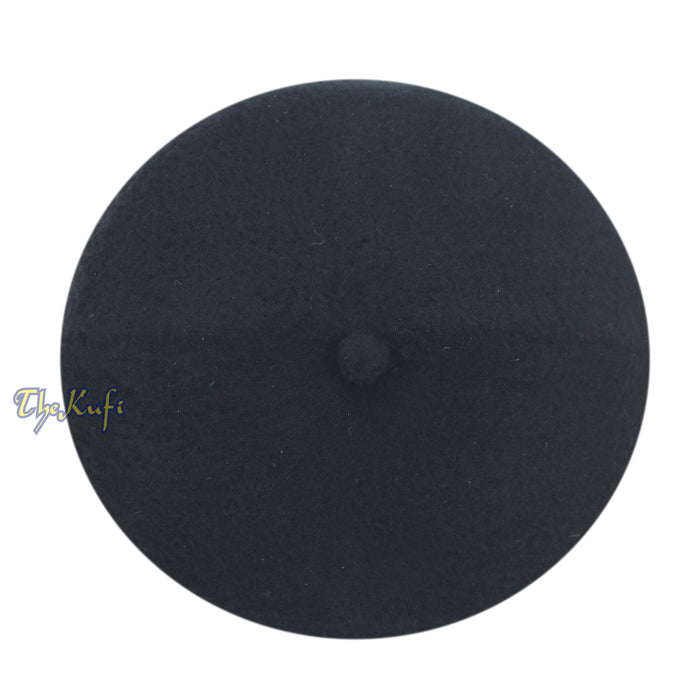 Handmade Black Fez-Style Kufi Crown with Tip
