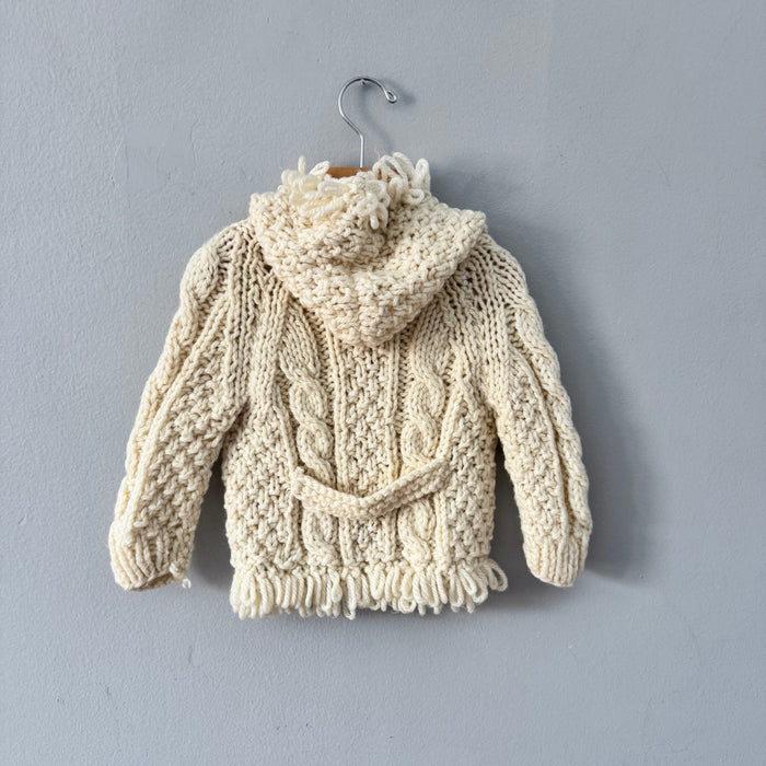 Handmade / Ivory cable knit cardigan / 24M