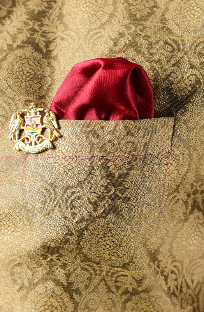 Handmade Royal Gold Kurta Pajama Nehru Modi Jacket Set
