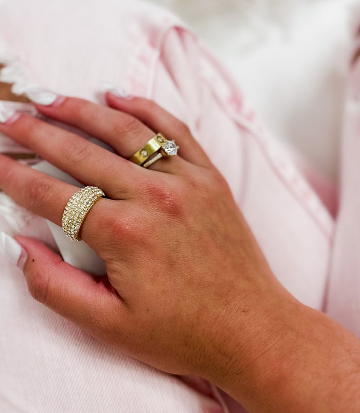 Hands Up Dome Ring